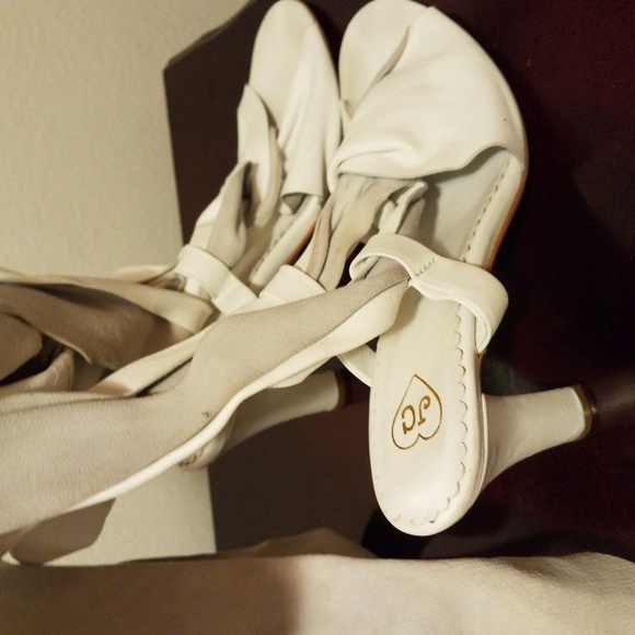 White strap up sandals - Picture 1 of 6